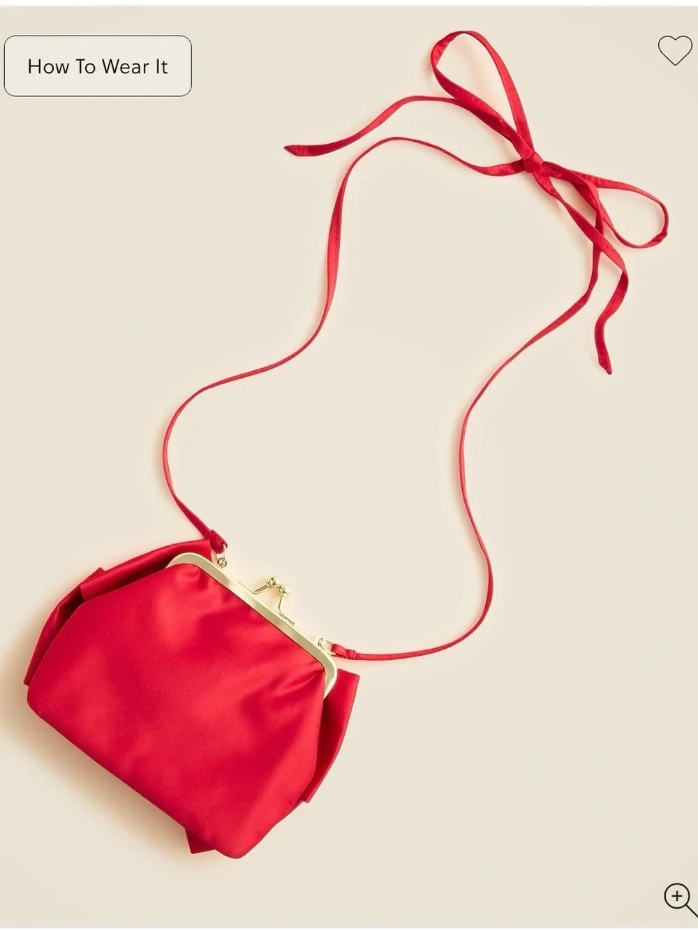 Crewcuts Red Bow Crossbody Bag with Gold Trim